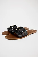 FLAT LEATHER SANDALS