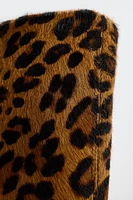 ANIMAL PRINT HEELED LEATHER BOOTS