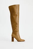 LEATHER HEELED XL BOOTS