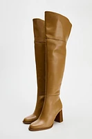 LEATHER HEELED XL BOOTS