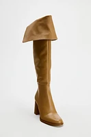 LEATHER HEELED XL BOOTS