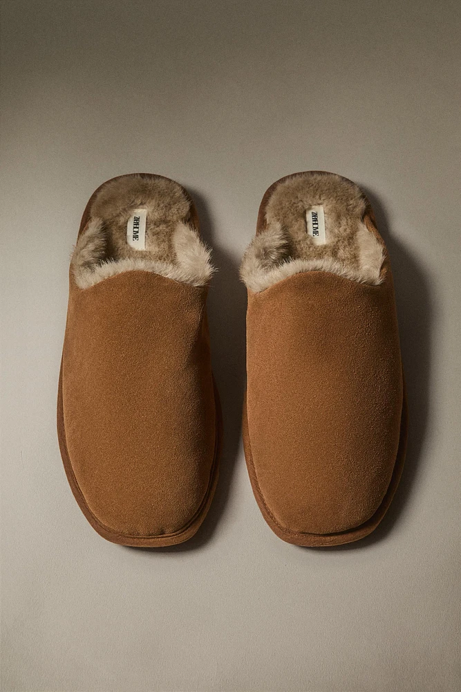 COZY LEATHER SLIPPERS