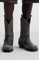 TOPSTITCHED COWBOY BOOTS