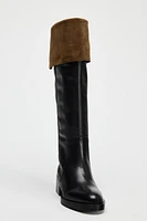 LEATHER KNEE HIGH BOOTS