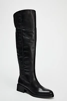 LEATHER KNEE HIGH BOOTS