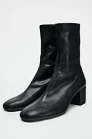 BLOCK HEELED SOFT ANKLE BOOTS