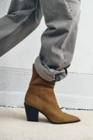 SPLIT LEATHER ANKLE BOOTS