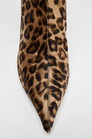 ANIMAL PRINT STILETTO HEEL ANKLE BOOTS