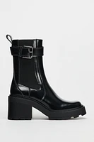 HEELED ANKLE BOOTS WITH BUCKLE