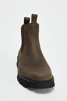 CHUNKY SOLE FLAT ANKLE BOOTS