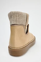 LOW HEELED SOCK-STYLE ANKLE BOOTS