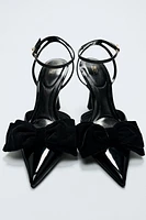 VELVET LOOK BOW HIGH HEELS