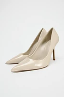 Stiletto heel patent effect high heels. Pointed toes and round topline. <br/><br/>Heel height: 3.7 inches (9.5 cm)