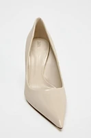 Stiletto heel patent effect high heels. Pointed toes and round topline. <br/><br/>Heel height: 3.7 inches (9.5 cm)