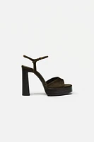 VELVET EFFECT PLATFORM SANDAL