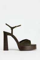 VELVET EFFECT PLATFORM SANDAL