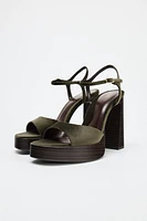 VELVET EFFECT PLATFORM SANDAL