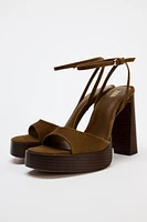 SUEDE PLATFORM SANDALS