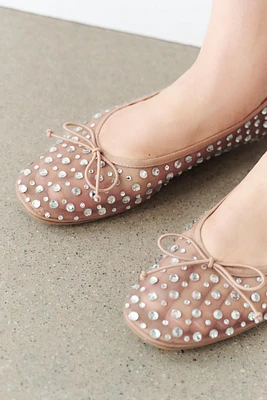 SHINY MESH BALLET FLATS