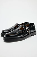 BUCKLED LEATHER LOAFERS