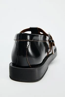 BUCKLED LEATHER LOAFERS