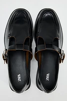 BUCKLED LEATHER LOAFERS