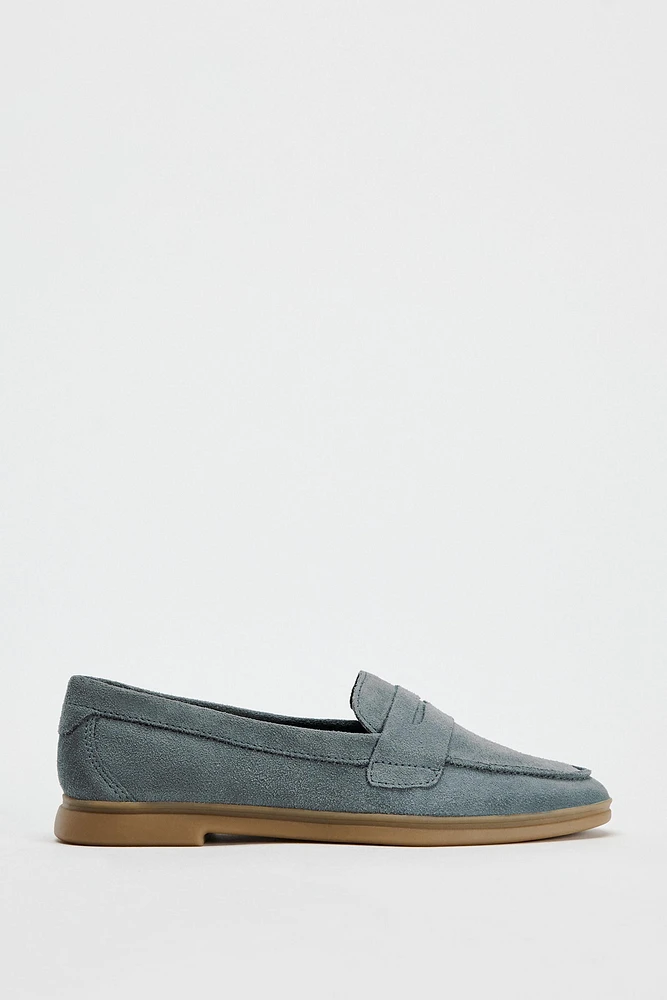 SUEDE PENNY LOAFERS