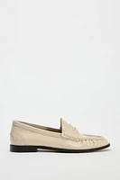 RUCHED LEATHER LOAFERS