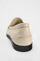 RUCHED LEATHER LOAFERS