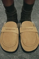 SUEDE CLOGS WITH FLEECE