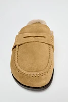 SUEDE CLOGS WITH FLEECE