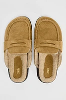 SUEDE CLOGS WITH FLEECE