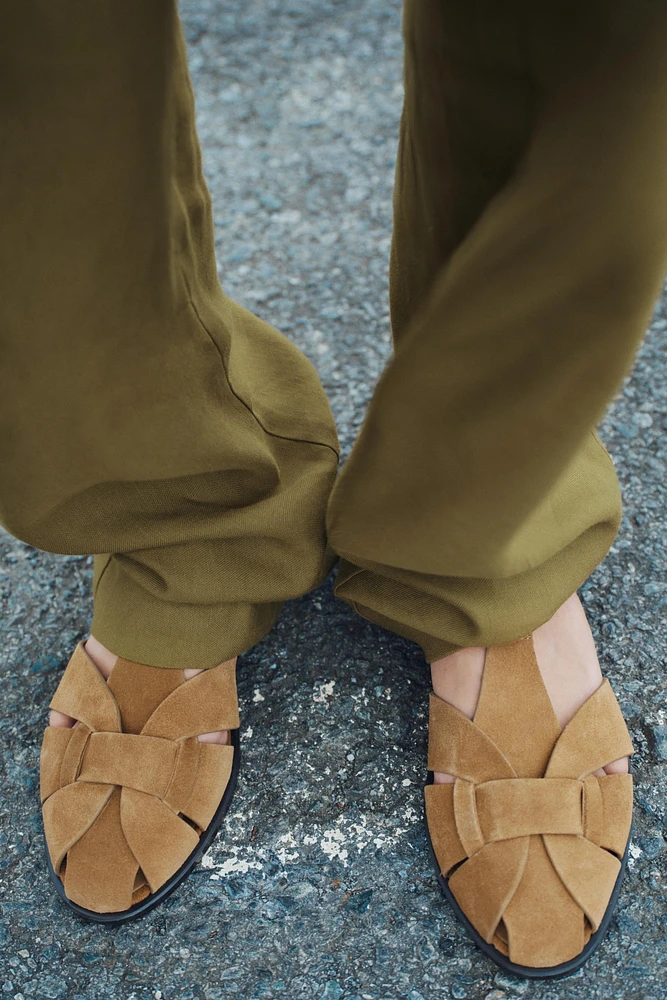 SUEDE CAGE SANDALS