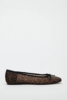 ANIMAL PRINT MESH BALLET FLATS