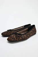 ANIMAL PRINT MESH BALLET FLATS