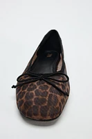 ANIMAL PRINT MESH BALLET FLATS