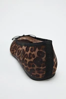 ANIMAL PRINT MESH BALLET FLATS