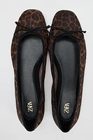 ANIMAL PRINT MESH BALLET FLATS