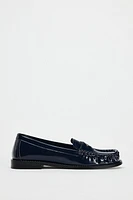 RUCHED LOAFERS WITH METALLIC DETAILS