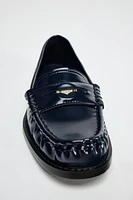 RUCHED LOAFERS WITH METALLIC DETAILS