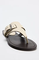 LEATHER SANDALS WITH BUCKLE