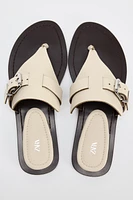 LEATHER SANDALS WITH BUCKLE