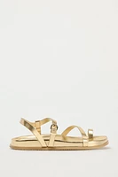 FLAT METALLIC SANDALS