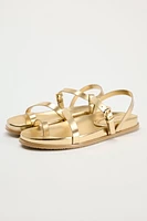 FLAT METALLIC SANDALS