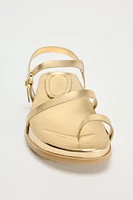 FLAT METALLIC SANDALS