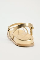 FLAT METALLIC SANDALS