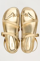 FLAT METALLIC SANDALS