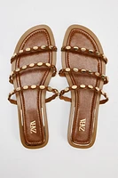 TRIPLE STRAP FLAT SANDALS