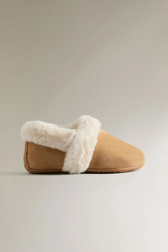 COZY LEATHER SLIPPERS