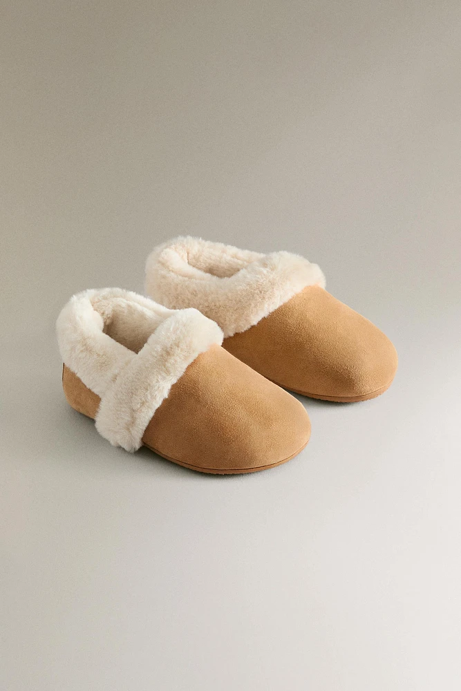 COZY LEATHER SLIPPERS